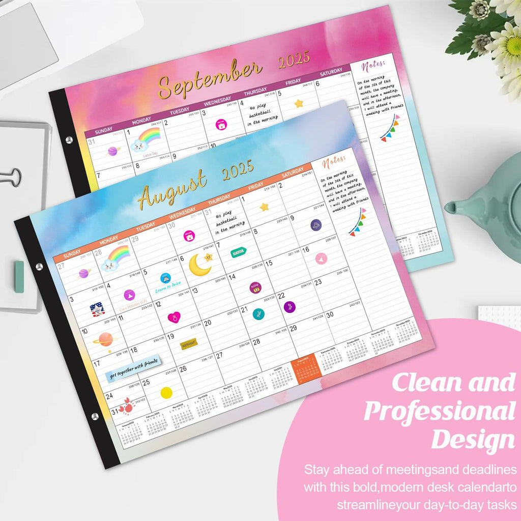 Gannyfer 2026 Desk Calendar 22"x17" Large 18 Month Calendar 2025-2026