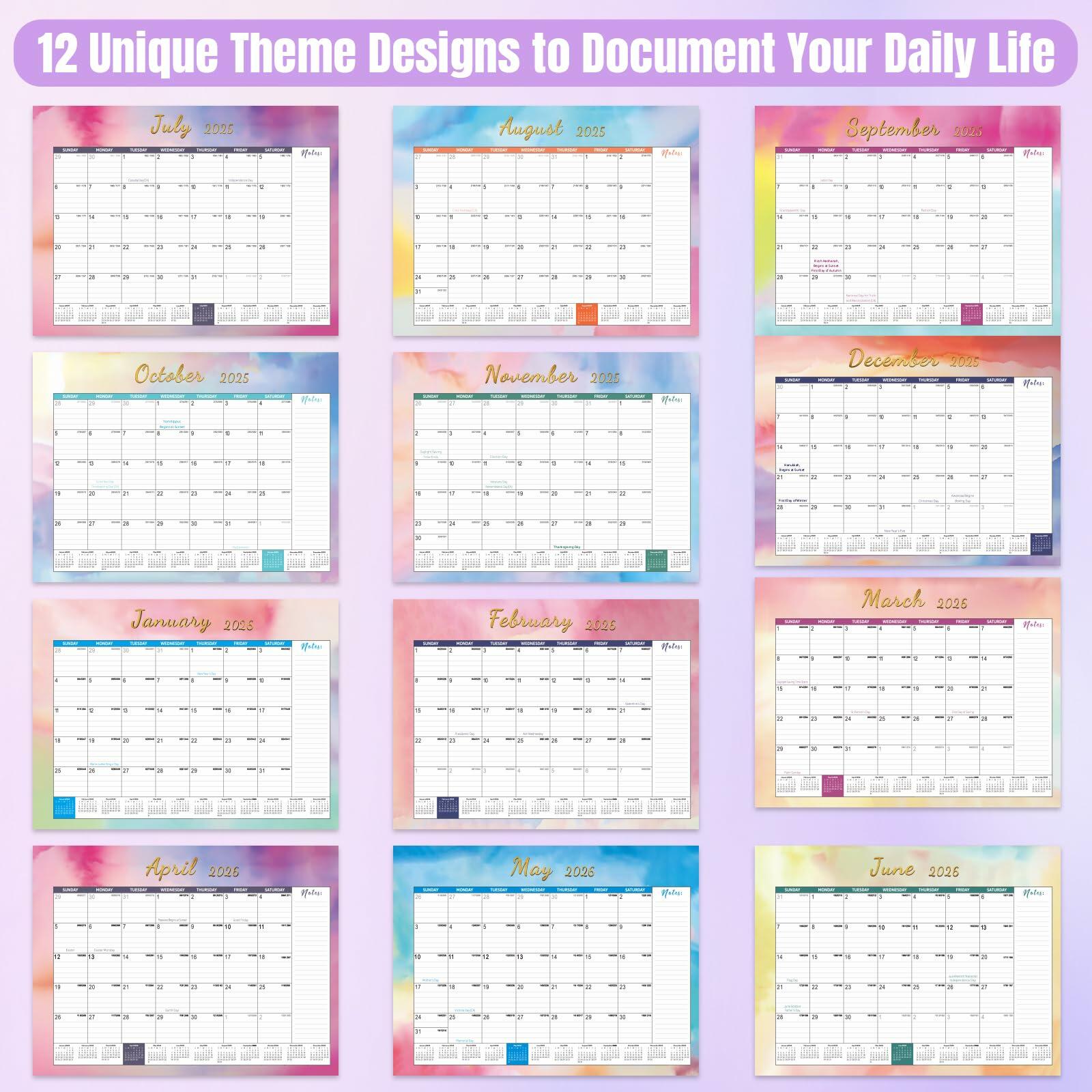 Gannyfer 2026 Desk Calendar 22"x17" Large 18 Month Calendar 2025-2026