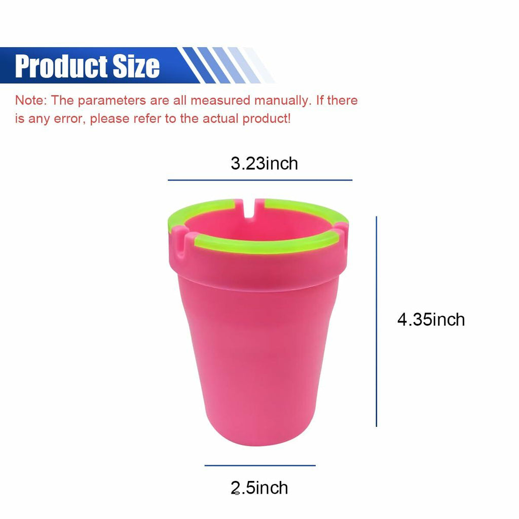 SKERJOVL 5PCS Car Glow in Dark Ashtray with Lid Portable Black
