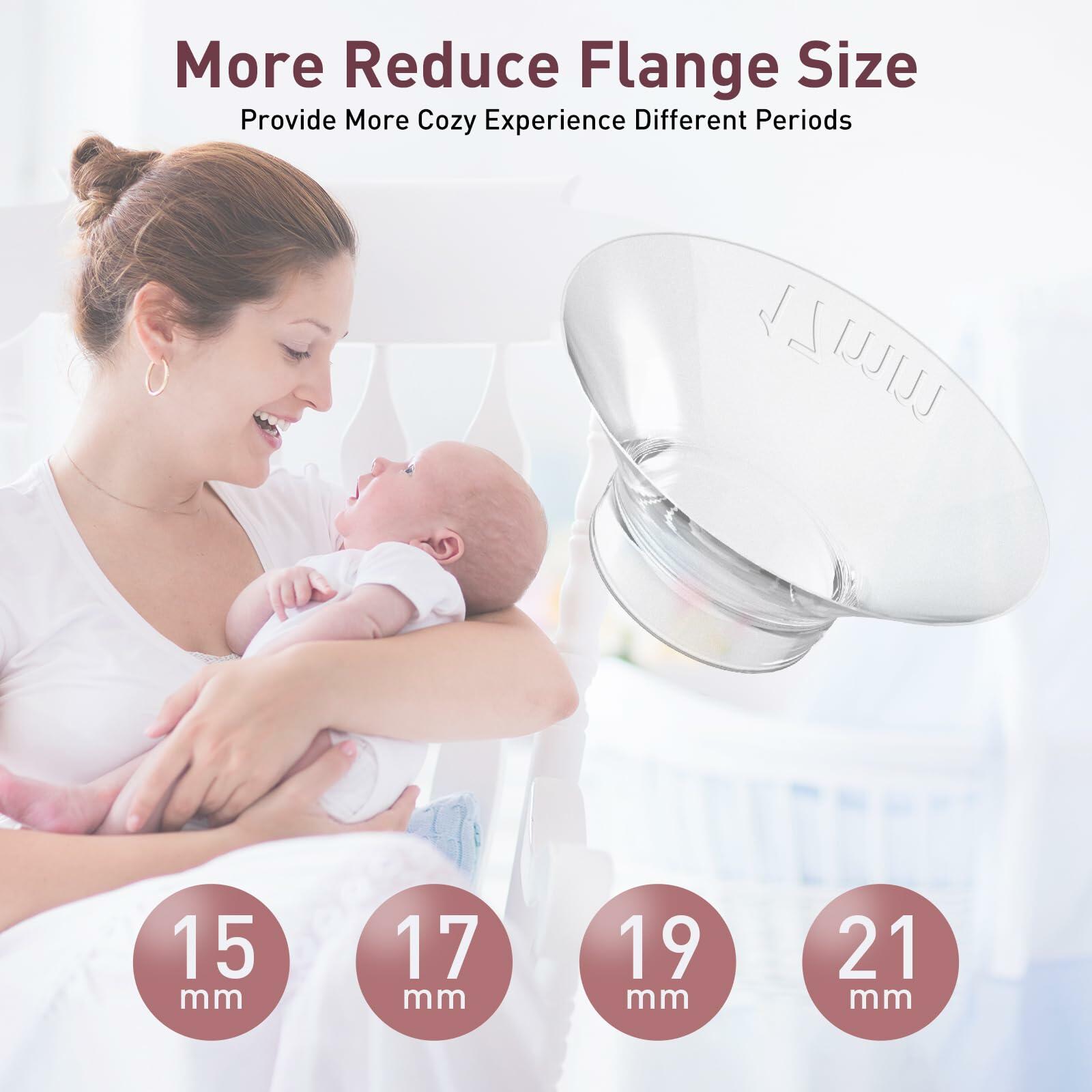 Skeufy Momcozy M5 Breast Pump Flange Inserts 15/17/19/21mm 8PCS