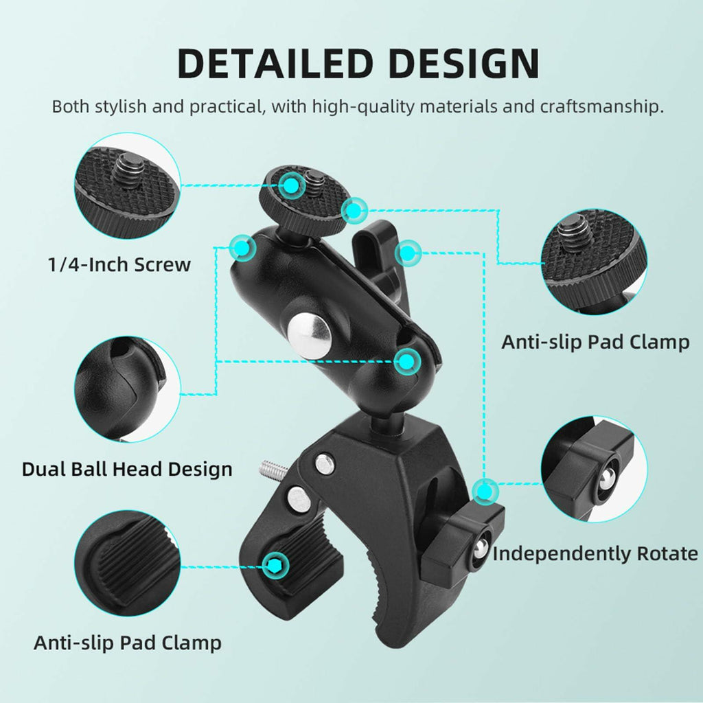 Metal Bike Handlebar Mount Adapter for DJI OSMO Pocket 3 Action 4 RC2
