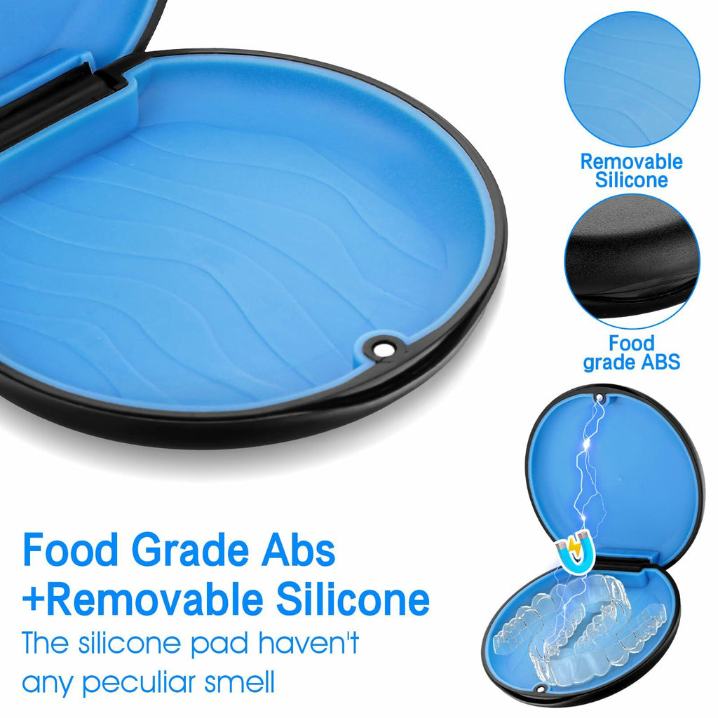 YUXIANLB Slim Magnetic Closure Retainer Case Blue Orthodontic Aligner