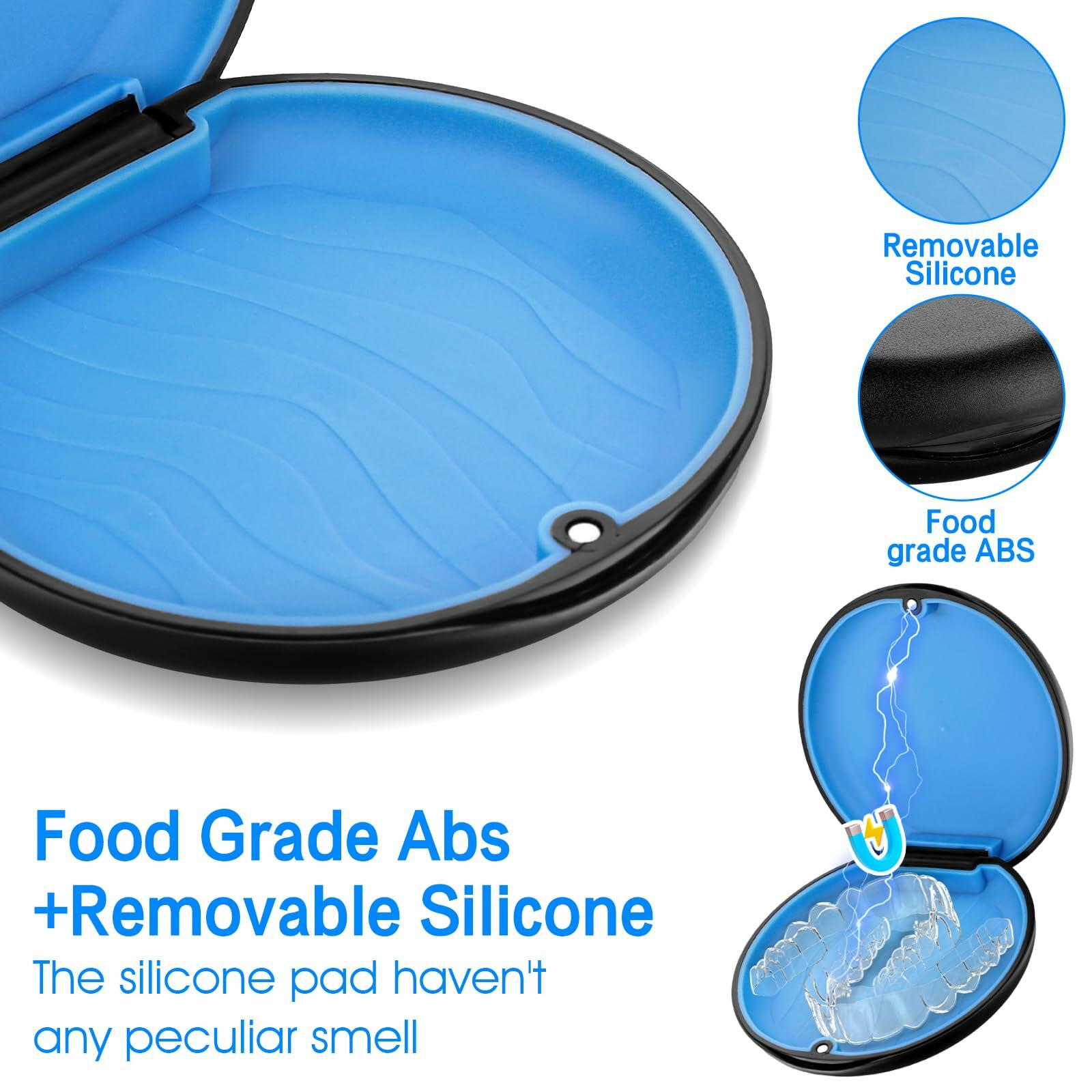 YUXIANLB Slim Magnetic Closure Retainer Case Blue Orthodontic Aligner