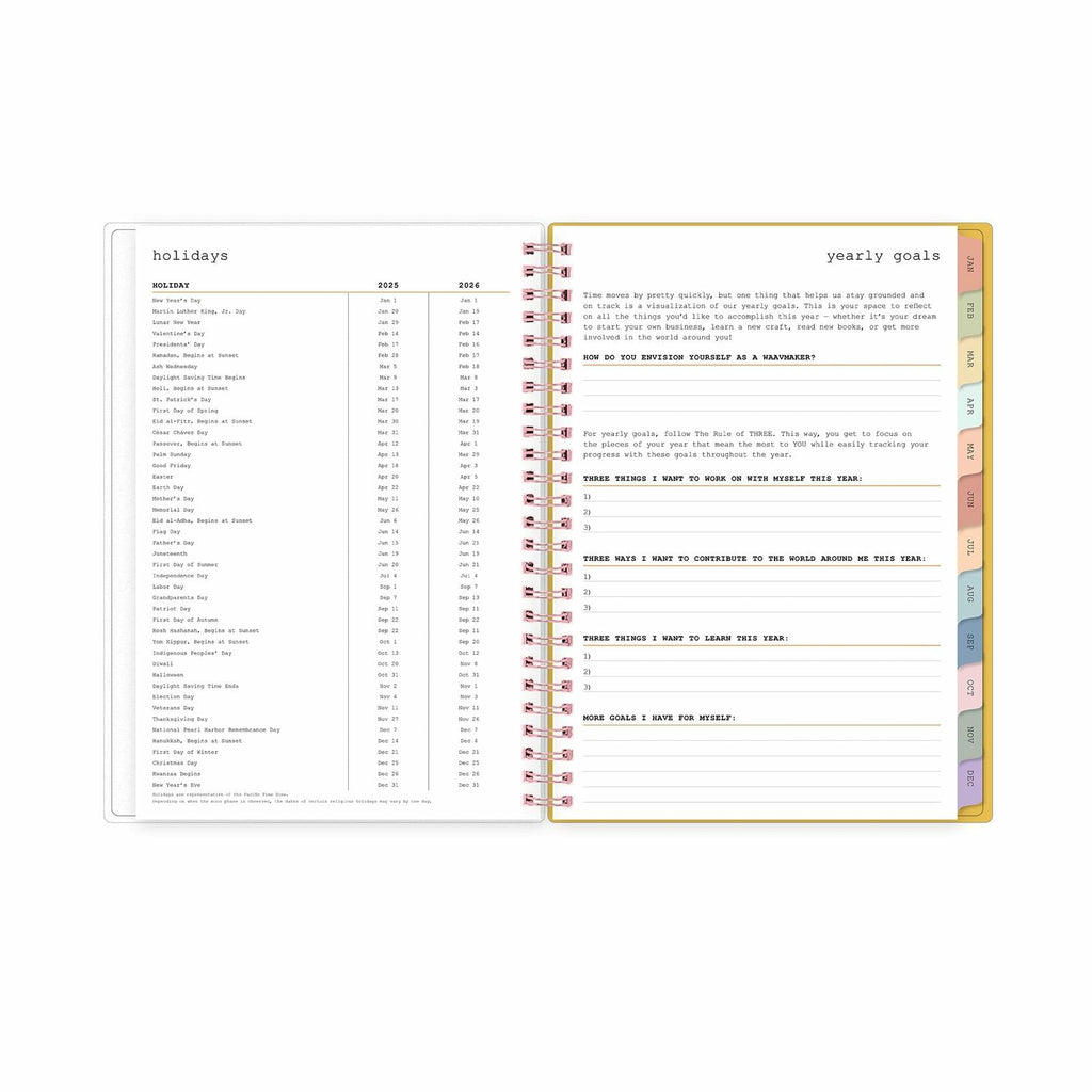 WAAV Blue Sky 2025 Weekly Monthly Planner Calendar Kimberland 5.875x8.625