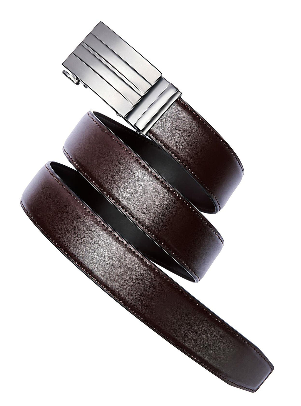[Like New] CHAOREN Leather Ratchet Belt Strap 1 3/8" Endeavor Dark Brown Size 32-38