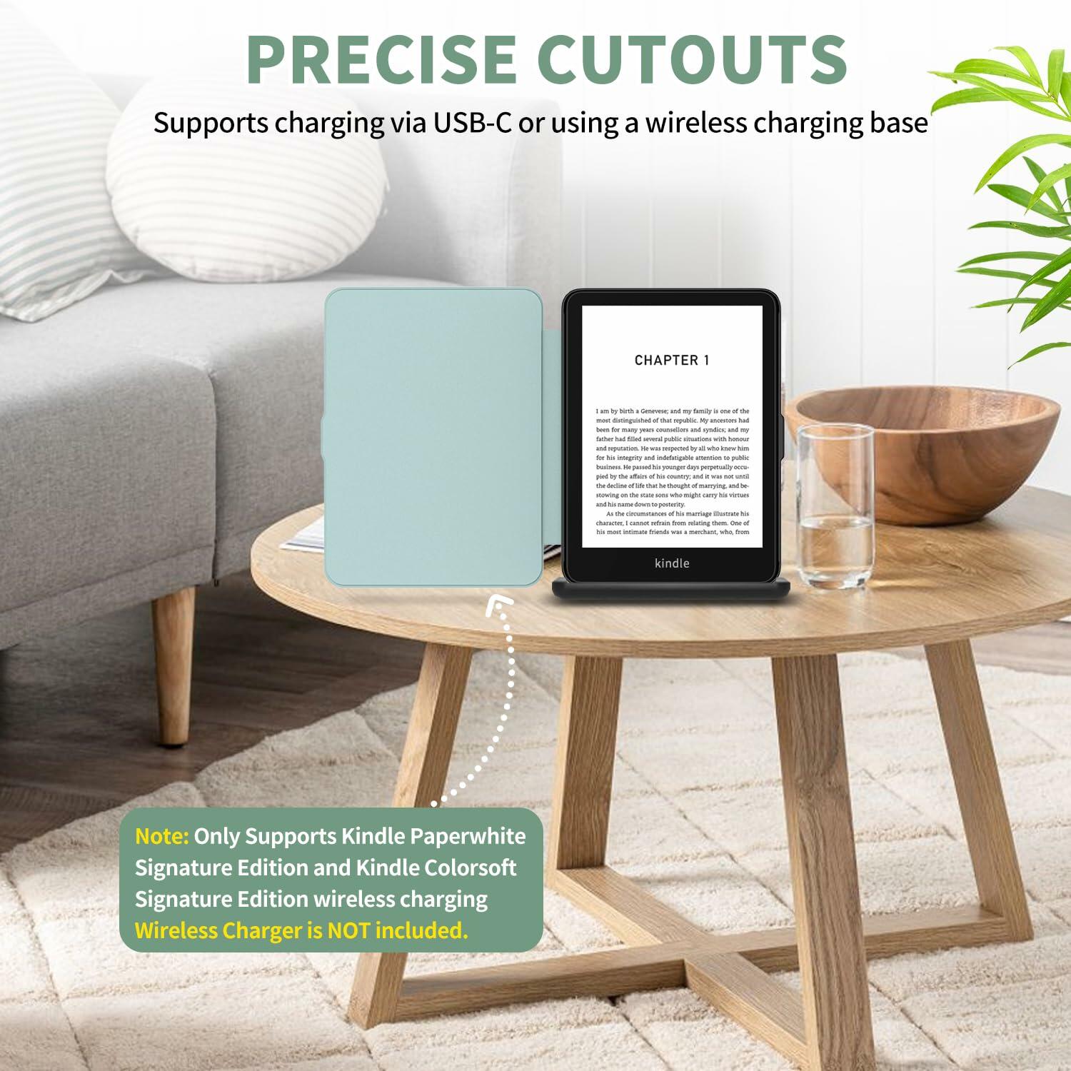 DICEKOO Case for 7" Kindle Paperwhite 12th Gen & Colorsoft 1st Gen Agave Green