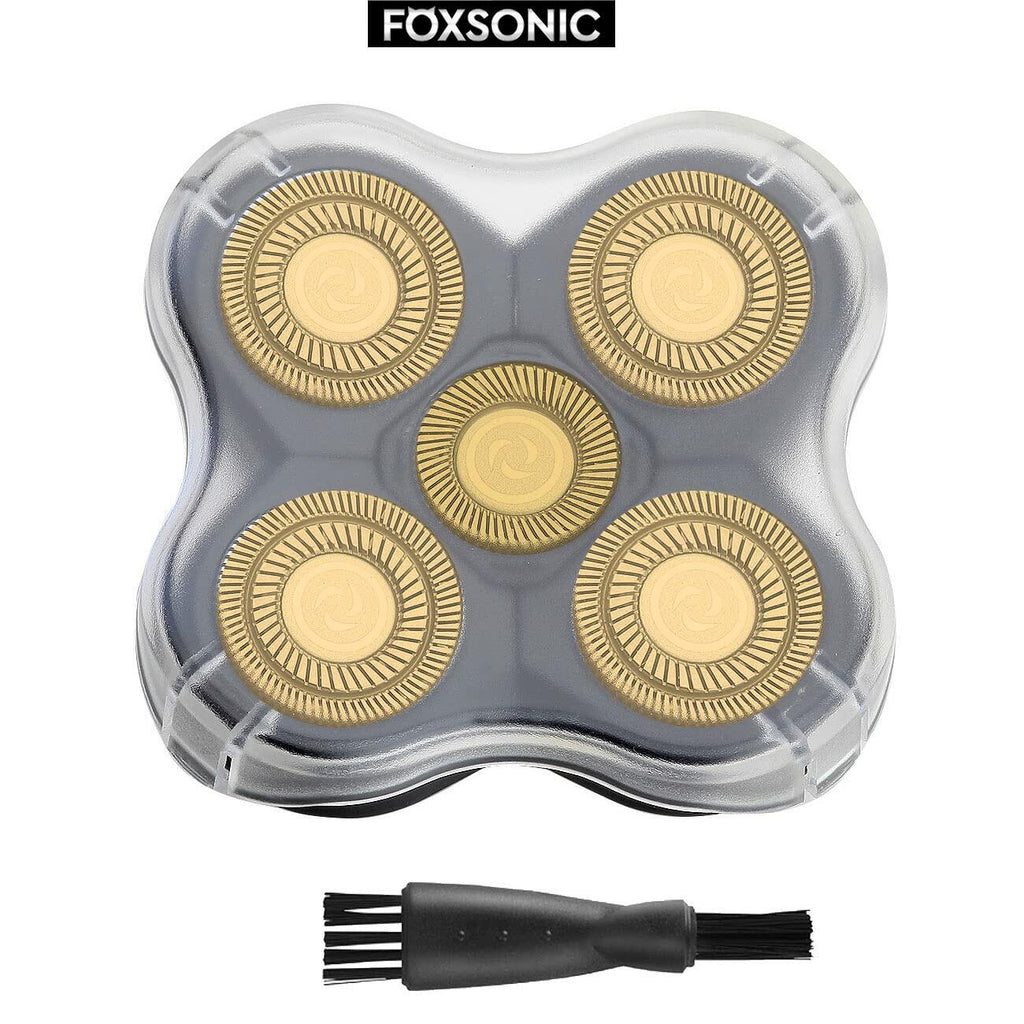 FOXSONIC Upgraded 5-Blade Replacement Heads Electric Razor Shaver 5 Gold