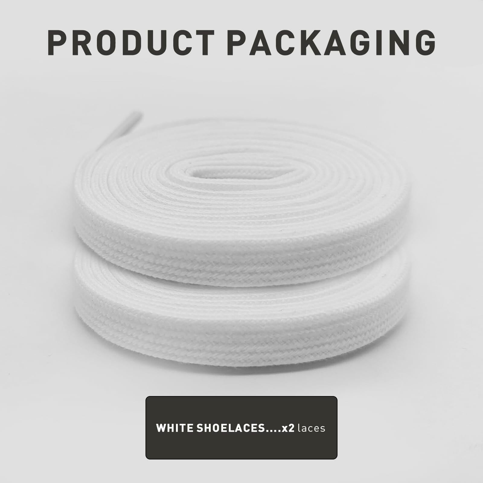 UamGlsob 8mm Double Layer Cotton Shoelaces for Puma Sneakers White 47" (120 cm)