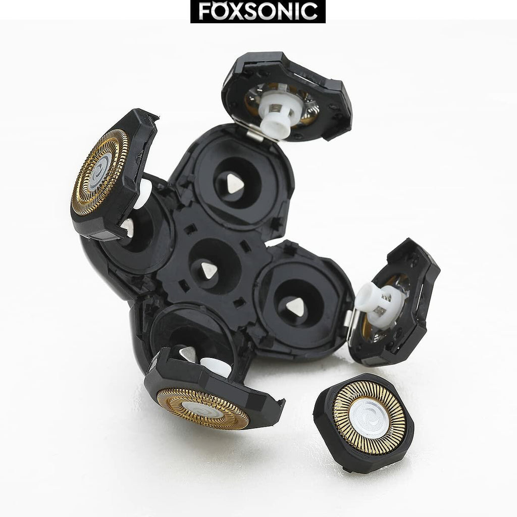 FOXSONIC Upgraded 5-Blade Replacement Heads Electric Razor Shaver 5 Gold