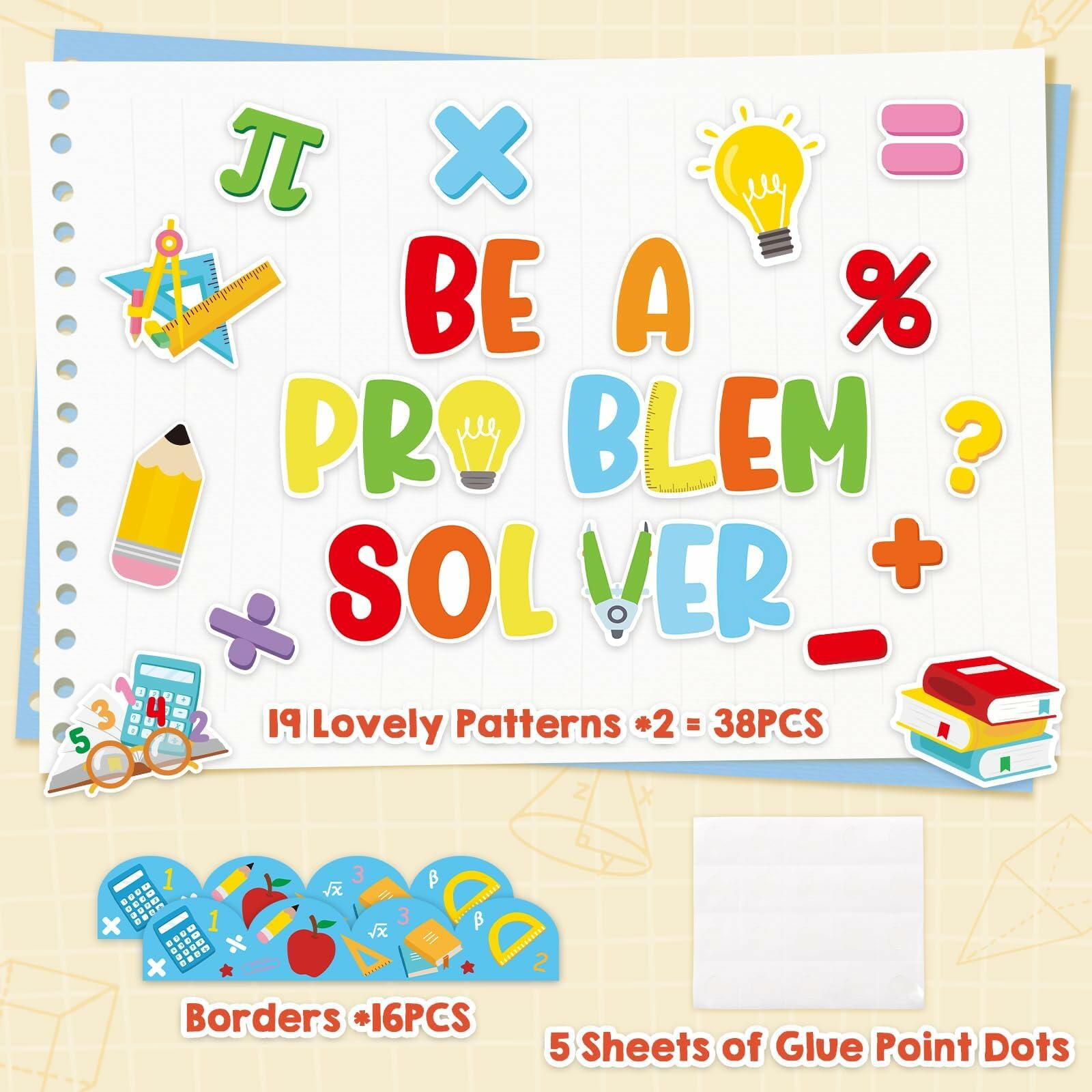 Mosailles Spanish Bulletin Board Paper Stickers Set 54pcs  School Decor