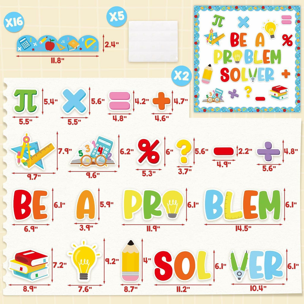 Mosailles Spanish Bulletin Board Paper Stickers Set 54pcs  School Decor