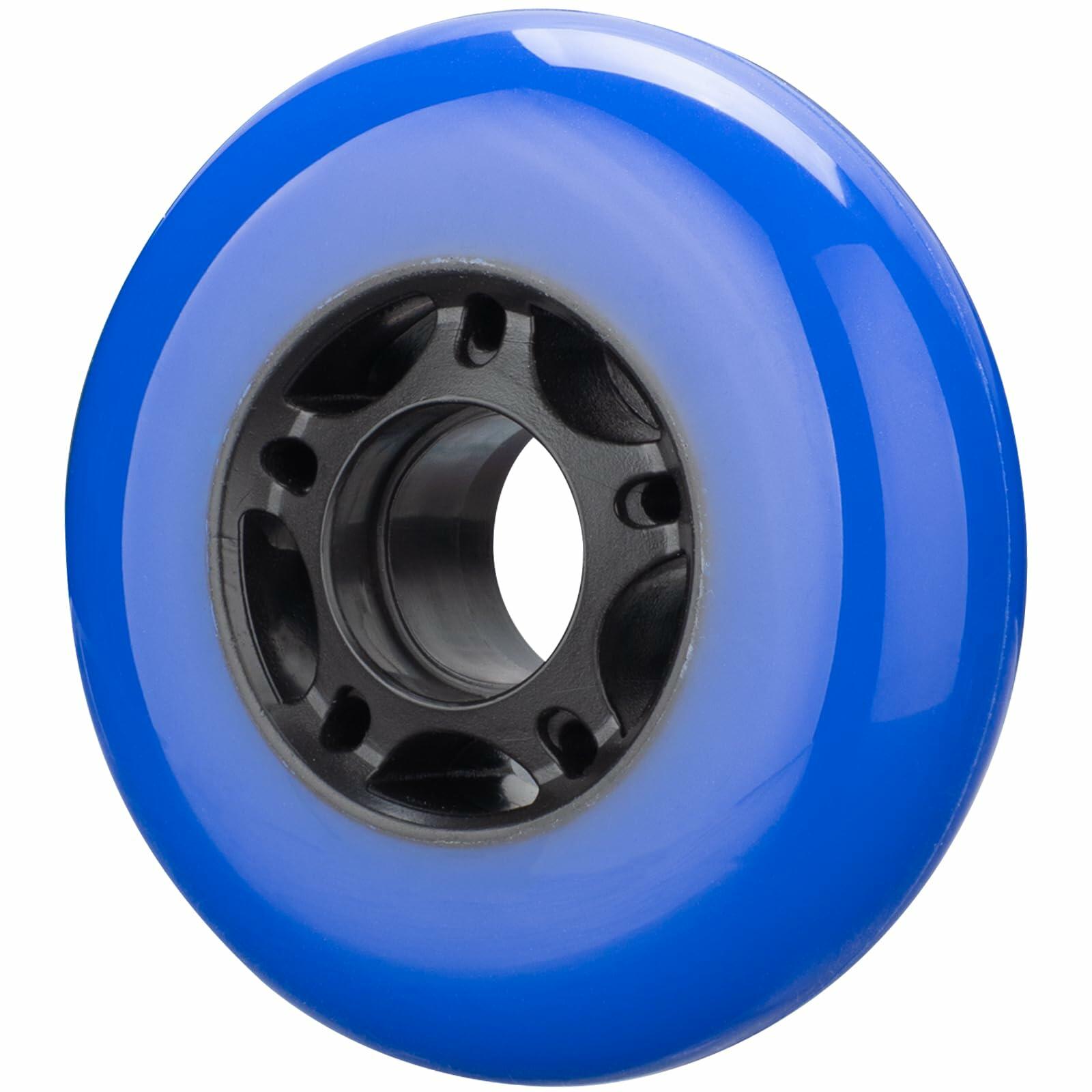 WHEELCOME Inline Skate Wheels 85a Blue 64mm 8-Pack Replacement