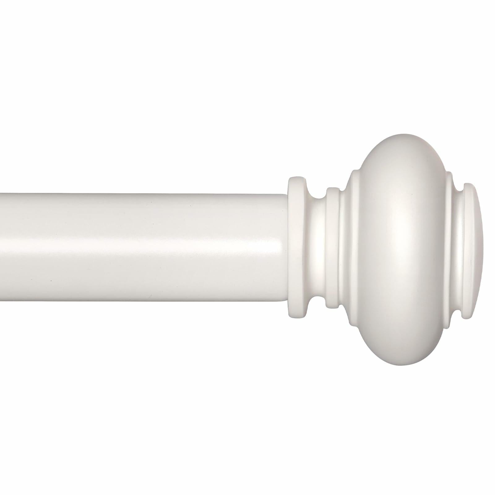 [Like New] SIMEWIN White Adjustable Curtain Rod 48-84in 1in Diameter Single Set