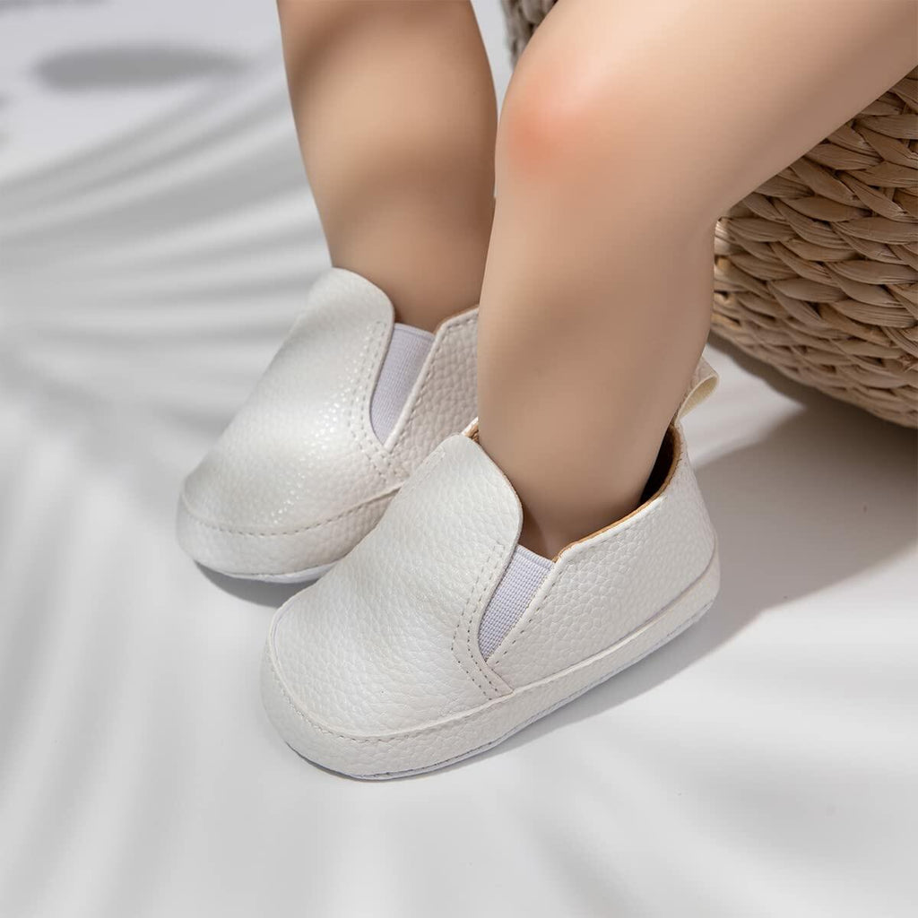Meckior Infant Canvas Soft Sole Slip On Shoes Toddler B10/White Size Newborn