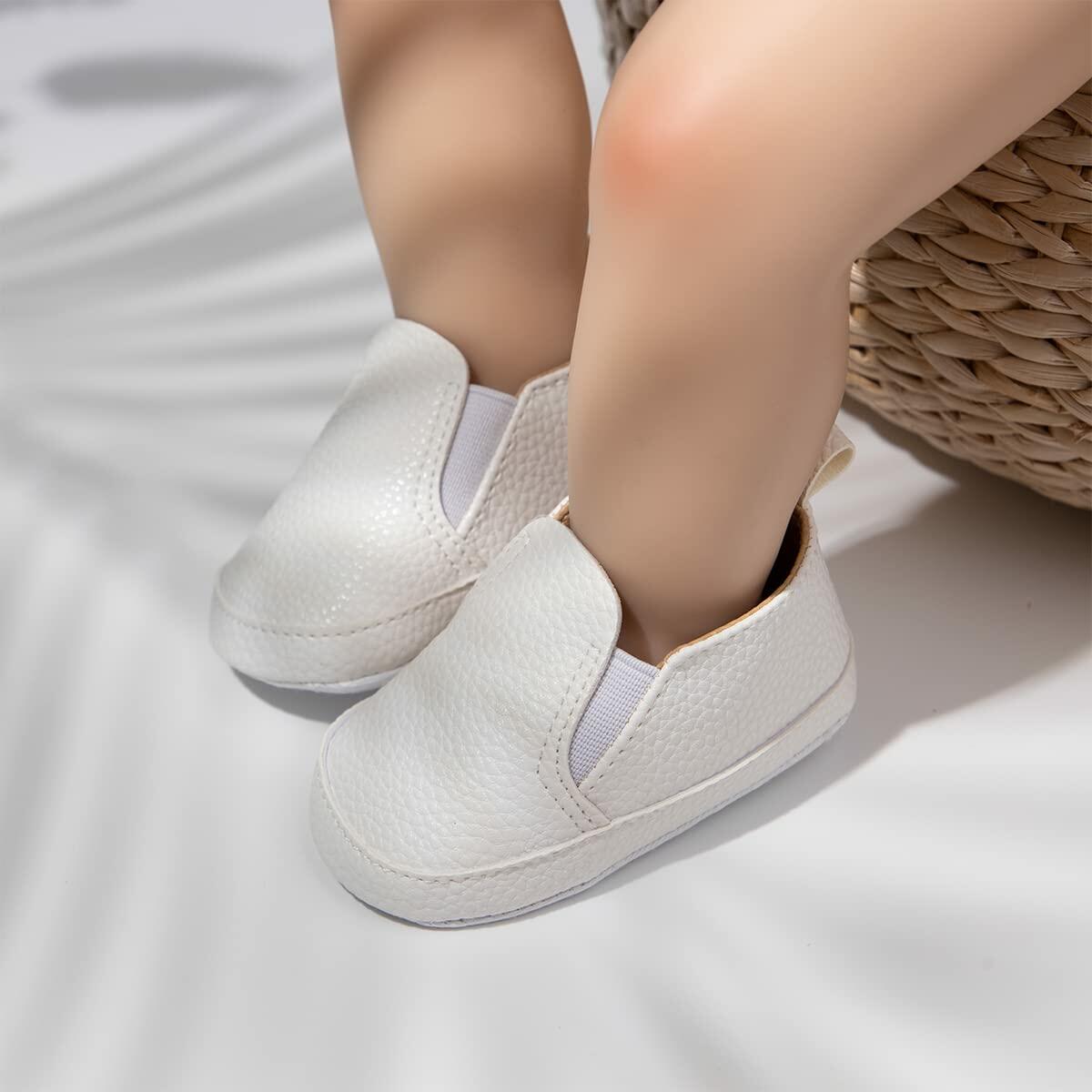 Meckior Infant Canvas Soft Sole Slip On Shoes Toddler B10/White Size Newborn