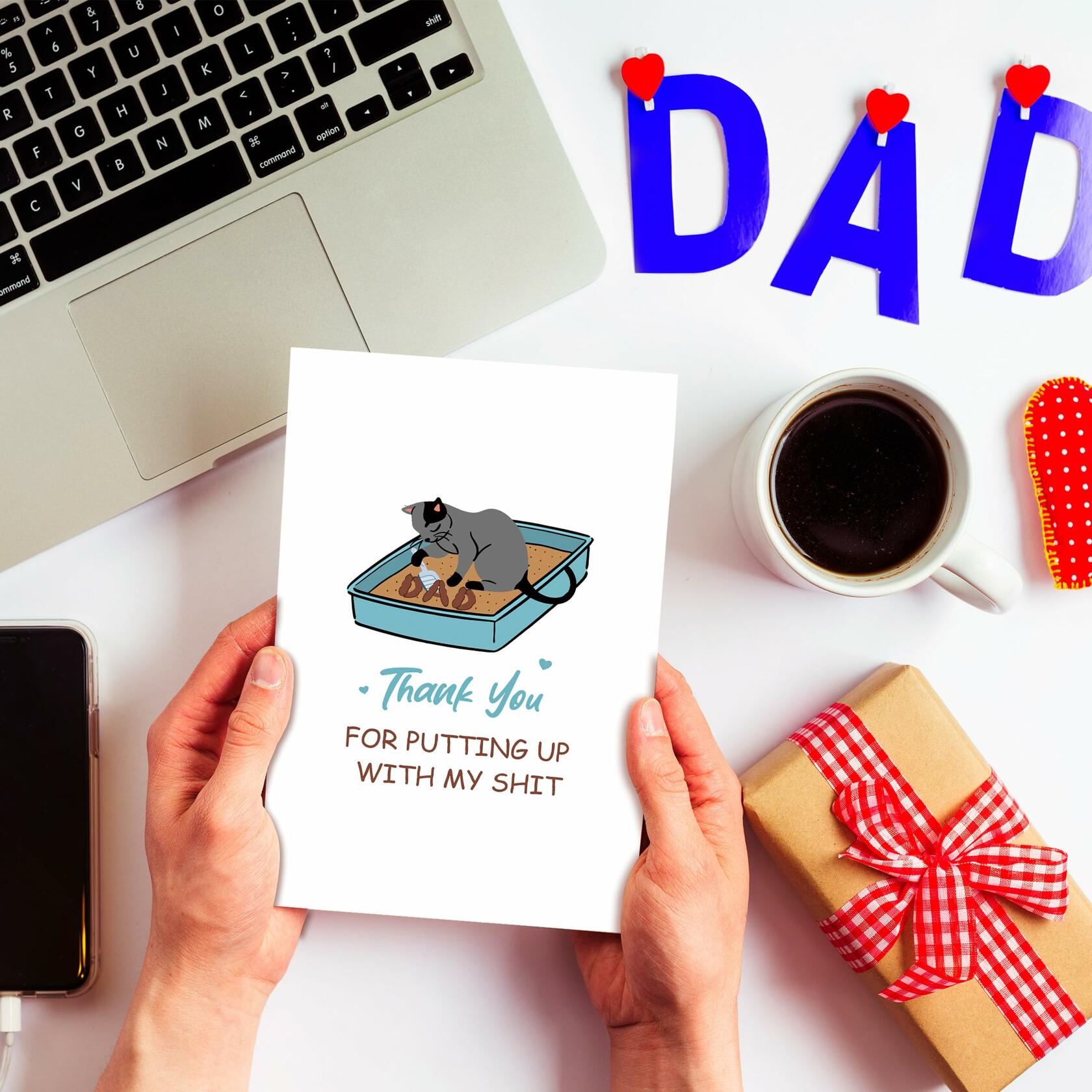 Heyshoo Wrestling Father's Day Card Cute Slammin' Gift Colorful Cartoon