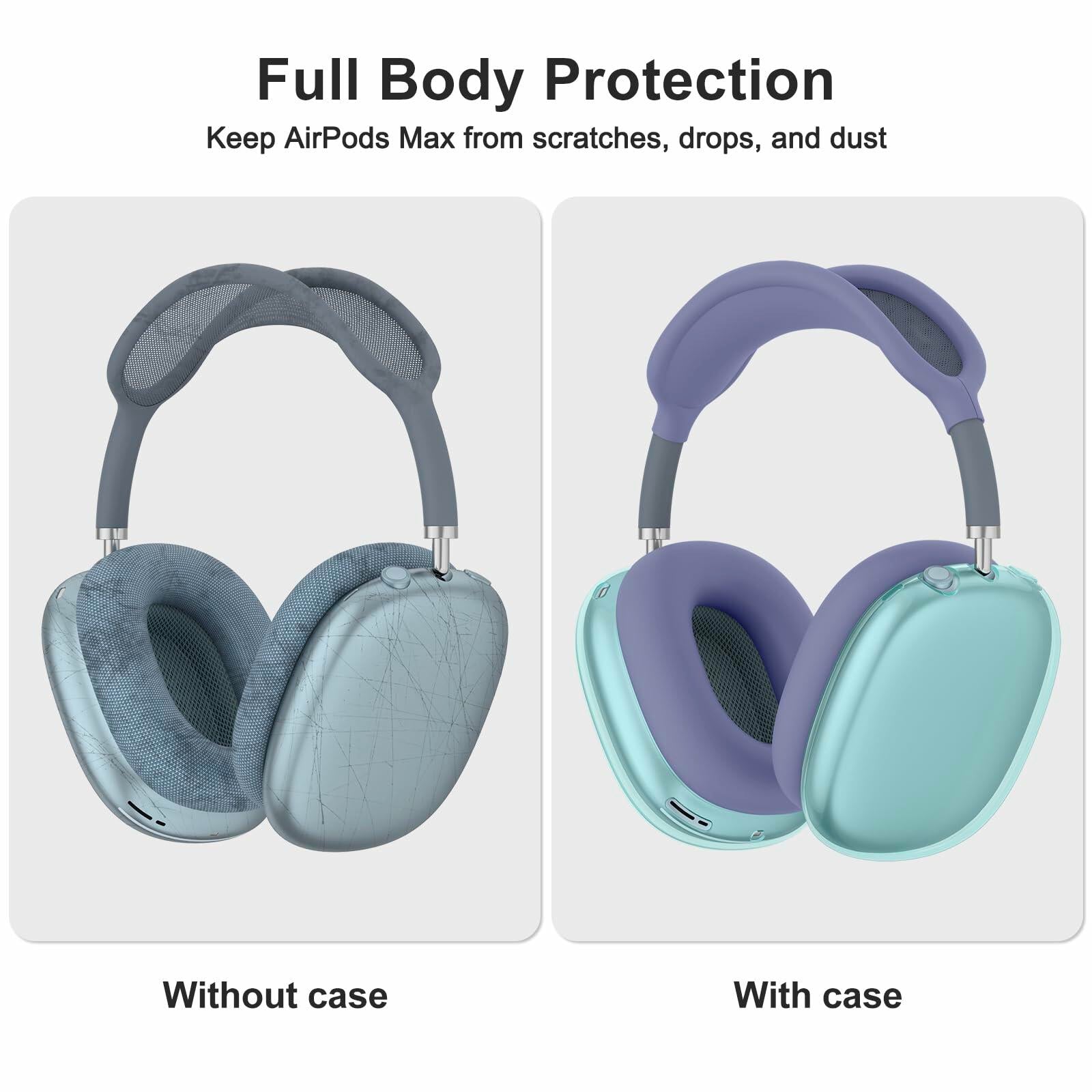 Vanjua AirPods Max Case Cover 3-in-1 Clear Silicone Protector 2024/2020