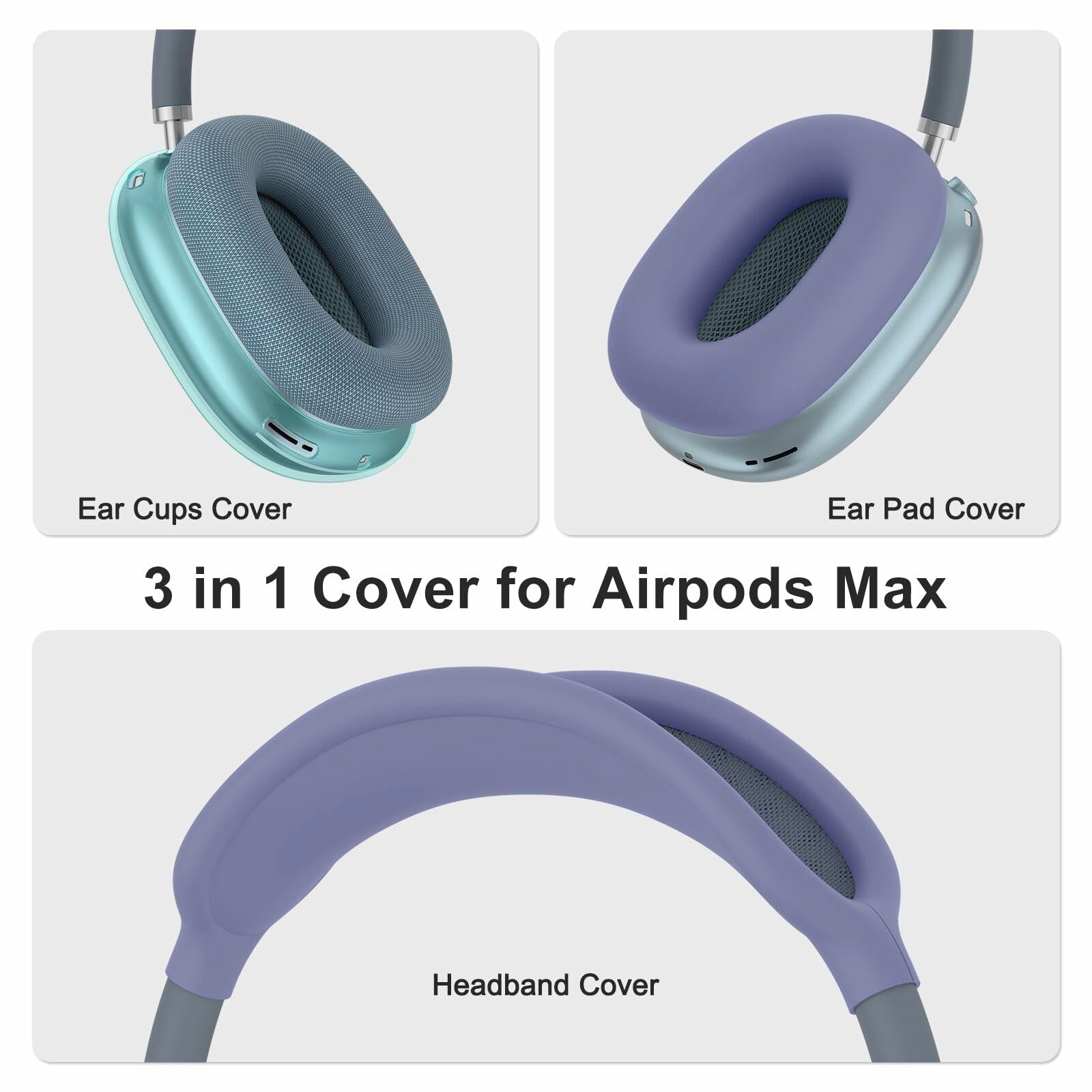 Vanjua AirPods Max Case Cover 3-in-1 Clear Silicone Protector 2024/2020