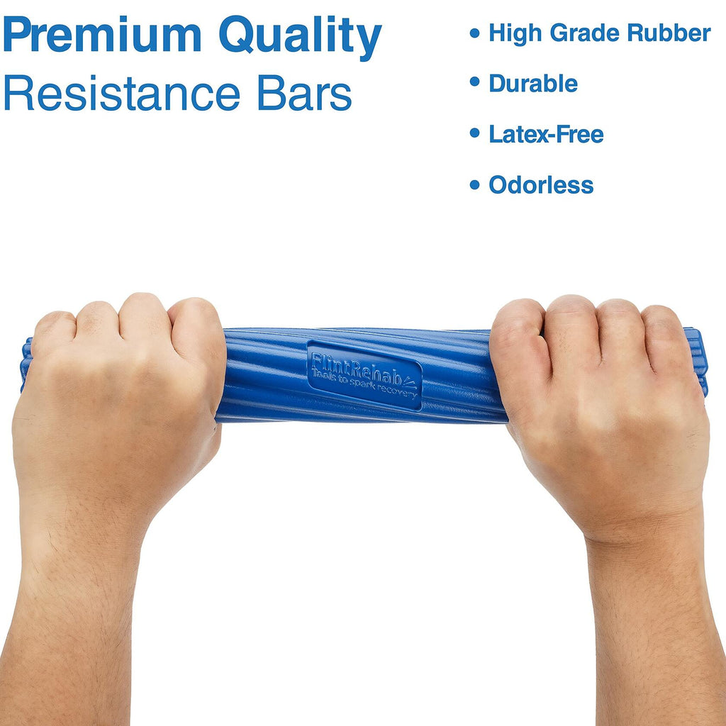FlintRehab Flex Bars 3 Pack Multicolor Hand Therapy Resistance Exercise Bars