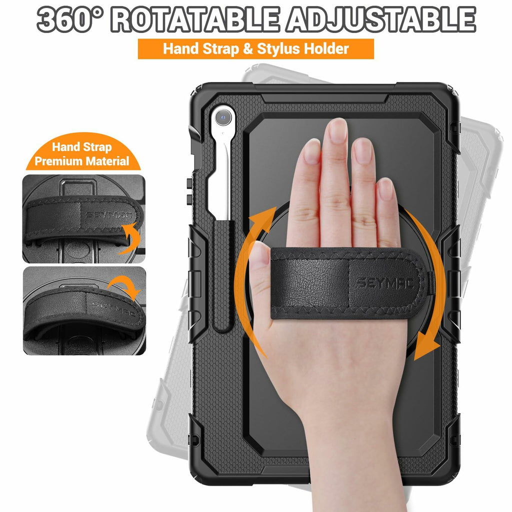 [Like New] SEYMAC Heavy Duty Shockproof Case Black Compatible with Samsung Galaxy Tab S10 FE+ 13.1"