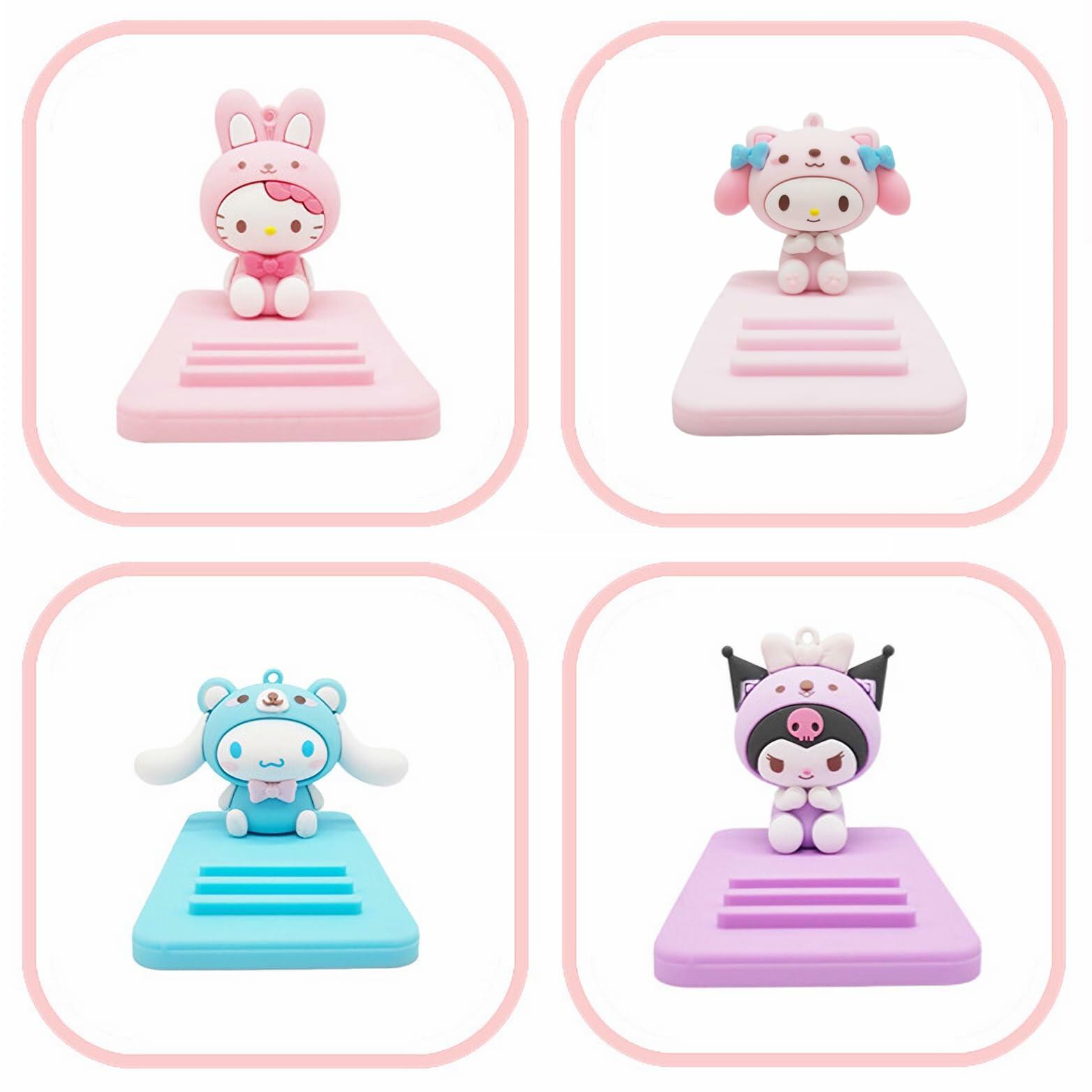 Sicpfuj Cute Phone Stand Desk Cell Phone Holder Blue Polyvinyl Chloride