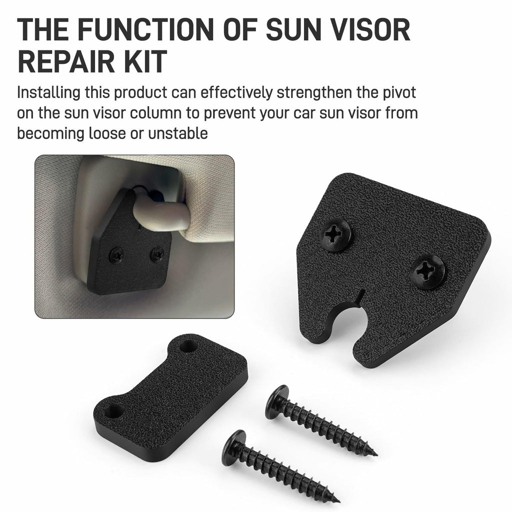 YIBEICO Sun Visor Repair Kit for Dodge RAM 1500 Trucks 2019-2023 Black