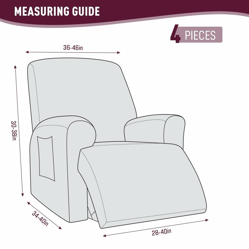 KinCam Recliner Cover Stretch Stripe Jacquard Burgundy XL Size