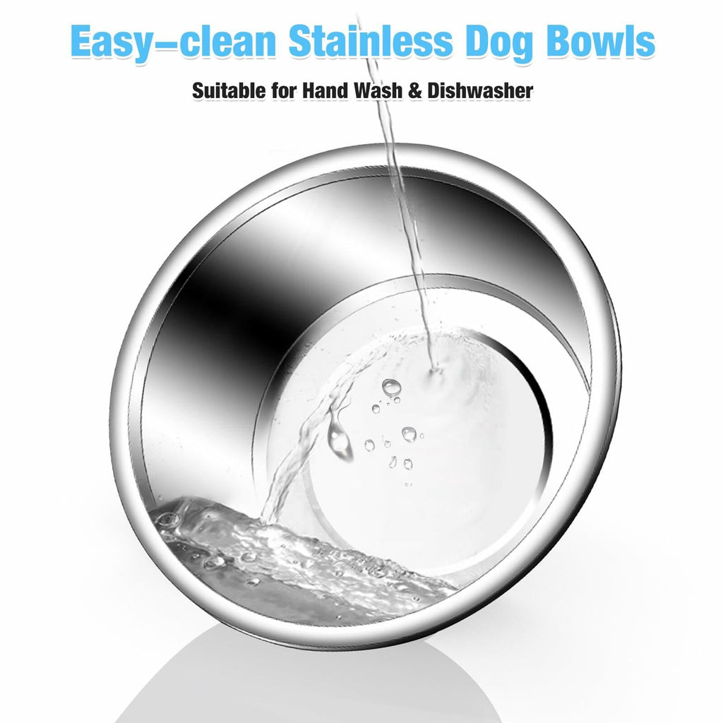 Bobbie & Laxi Elevated Dog Bowls Large Breed 15" Tall Metal Spill Proof Black