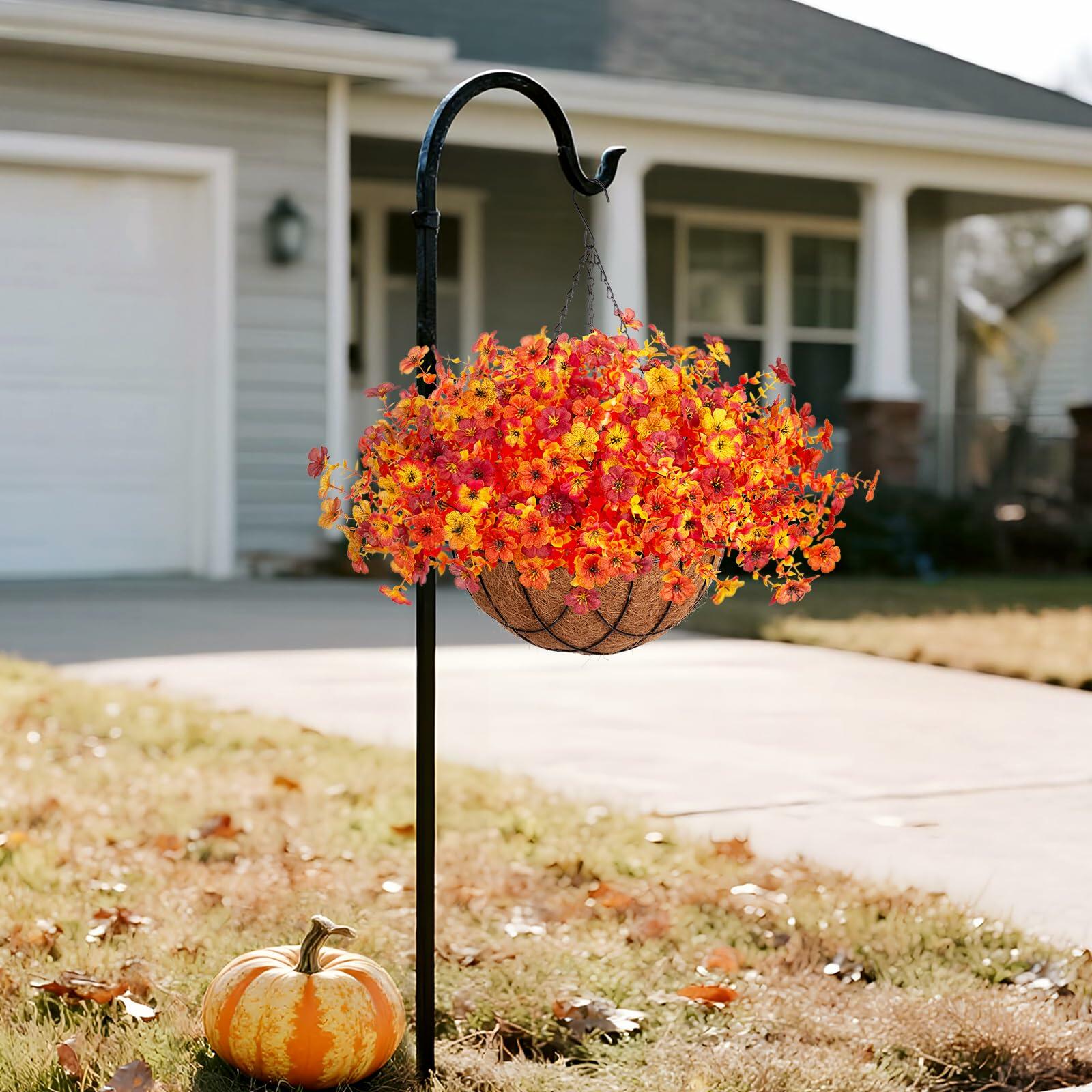 INXUGAO Artificial Hanging Flowers Basket Outdoor Decor Silk Daisy 1 inch Size
