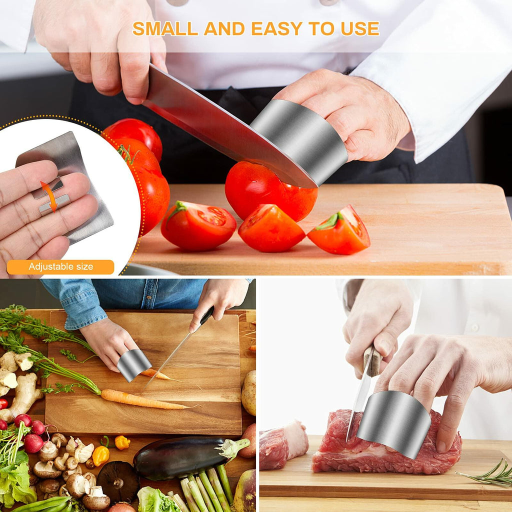 WOPIOYEN 4pcs Stainless Steel Finger Guards Knife Cutting Chopping Protector