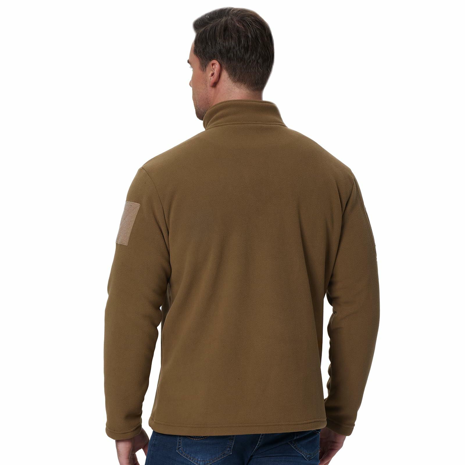 SIZE XL FEWGLEN Men’s Fleece Quarter Zip Pullover Sweatshirt Brown