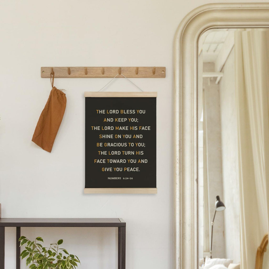 HRQKO Christian Numbers 6 24-26 Wall Art Poster Hanger Frame Black 12x16