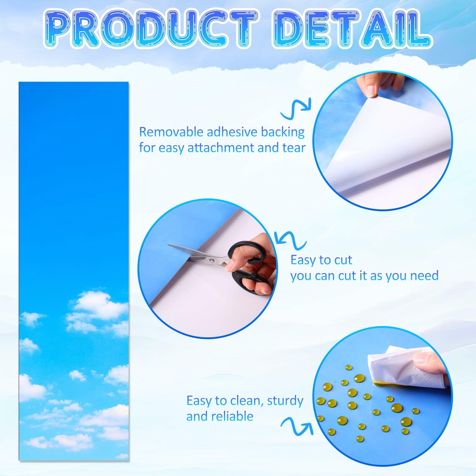 Ninehaoou School Locker Wallpaper 12x36in 4pcs Sunset Sky Clouds Sweet Color