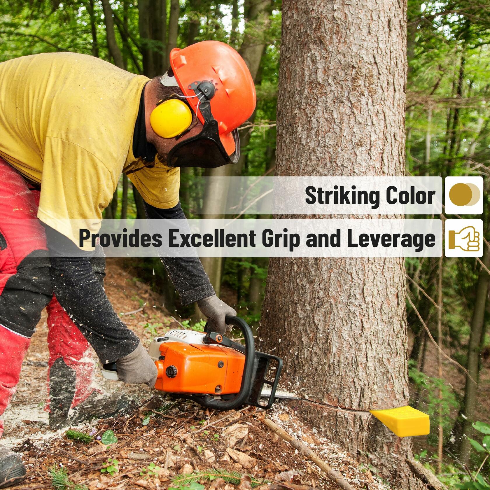 UNCO Tree Felling Wedges 6 pcs 5.5" 8" 10" Yellow with Storage Bag