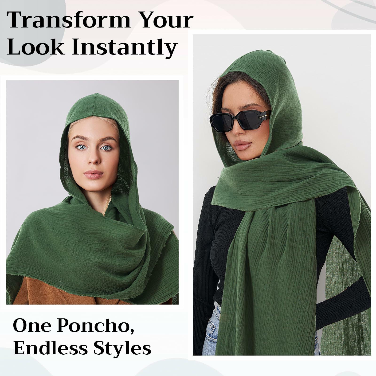 ShinyMatch Medieval Hooded Cowl Cape Renaissance Cloak Dark Green Size One Size