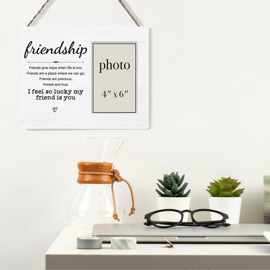 QZJ Friendship Wood Picture Frame Multicolour 4x6 Inch Photo Gift