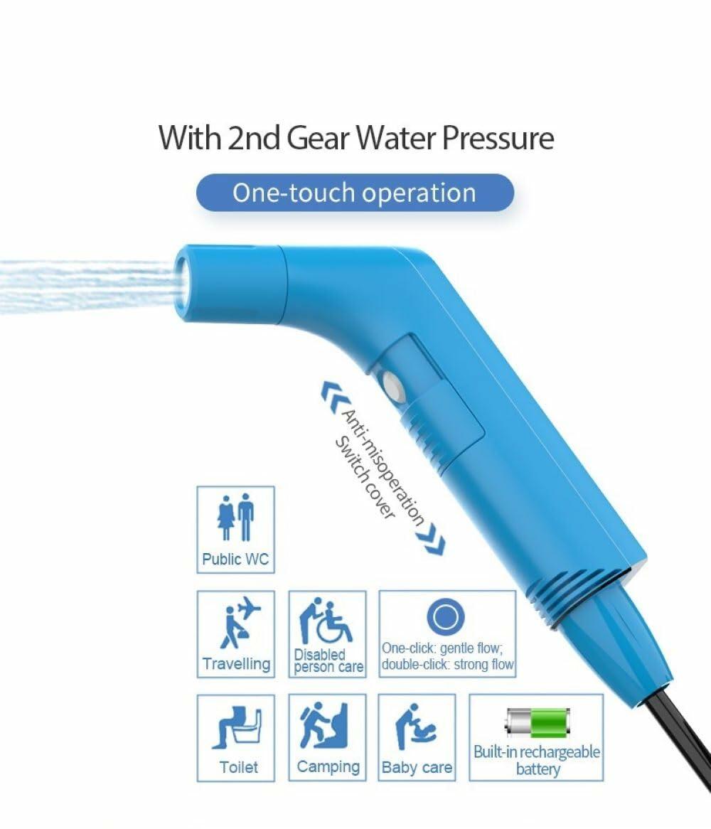 MyPortaWash Travel Bidet Portable Rechargeable Handheld 2.3L Water Container