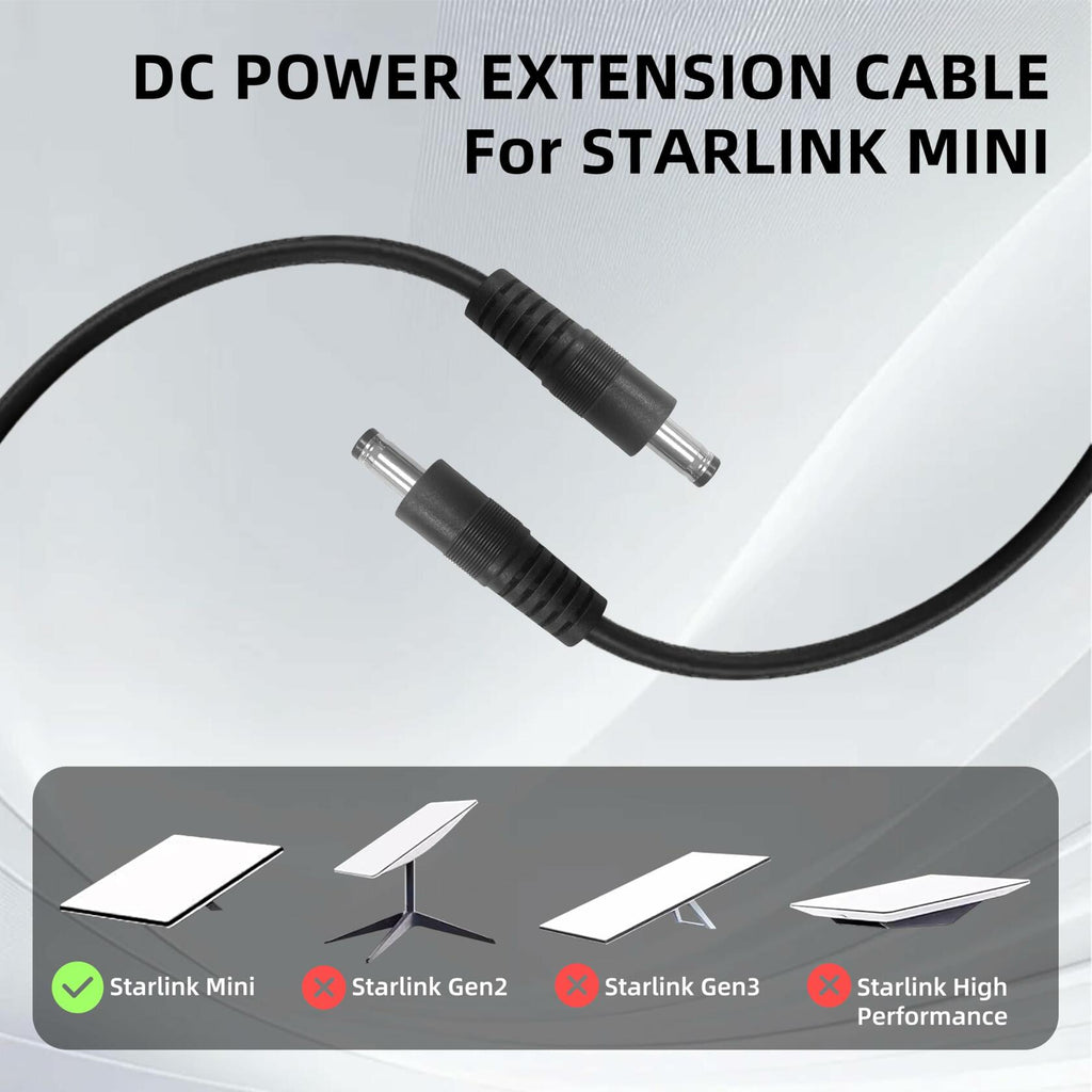 RBSKTECH DC5521 Power Extension Cable for Starlink Mini 10M Black