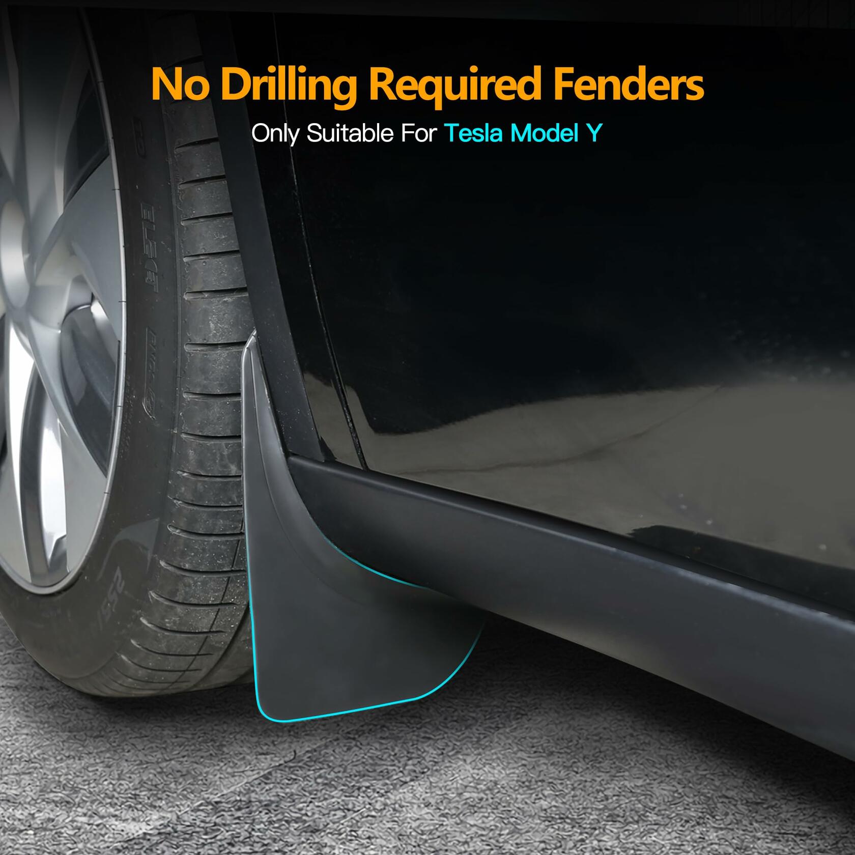 HSB Tesla Model Y Mud Flaps Splash Guards Black 2020-2024