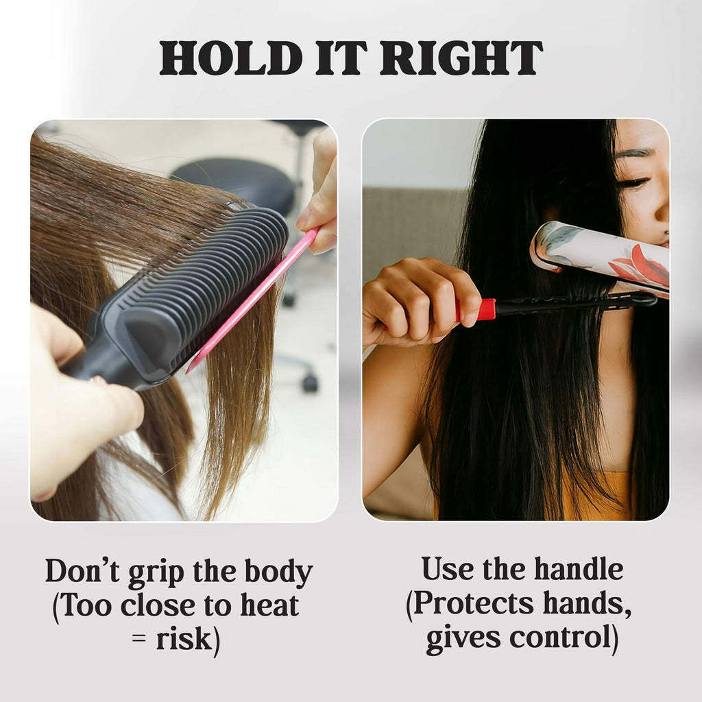 HerStyler Hair Straightening Comb Flat Iron Straightener Pink 1 Count