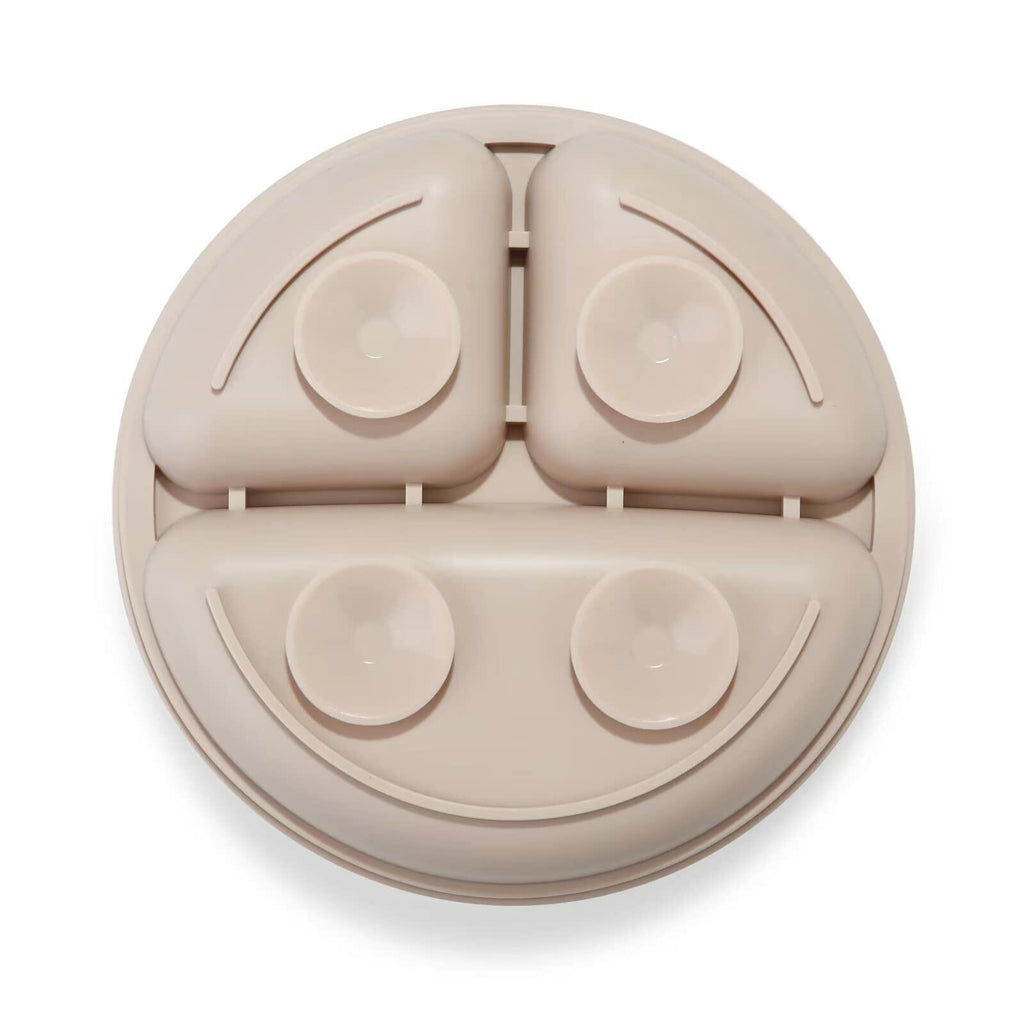 PandaEar Divided Unbreakable Silicone Baby Toddler Plates 3Pack Blue Green Brown
