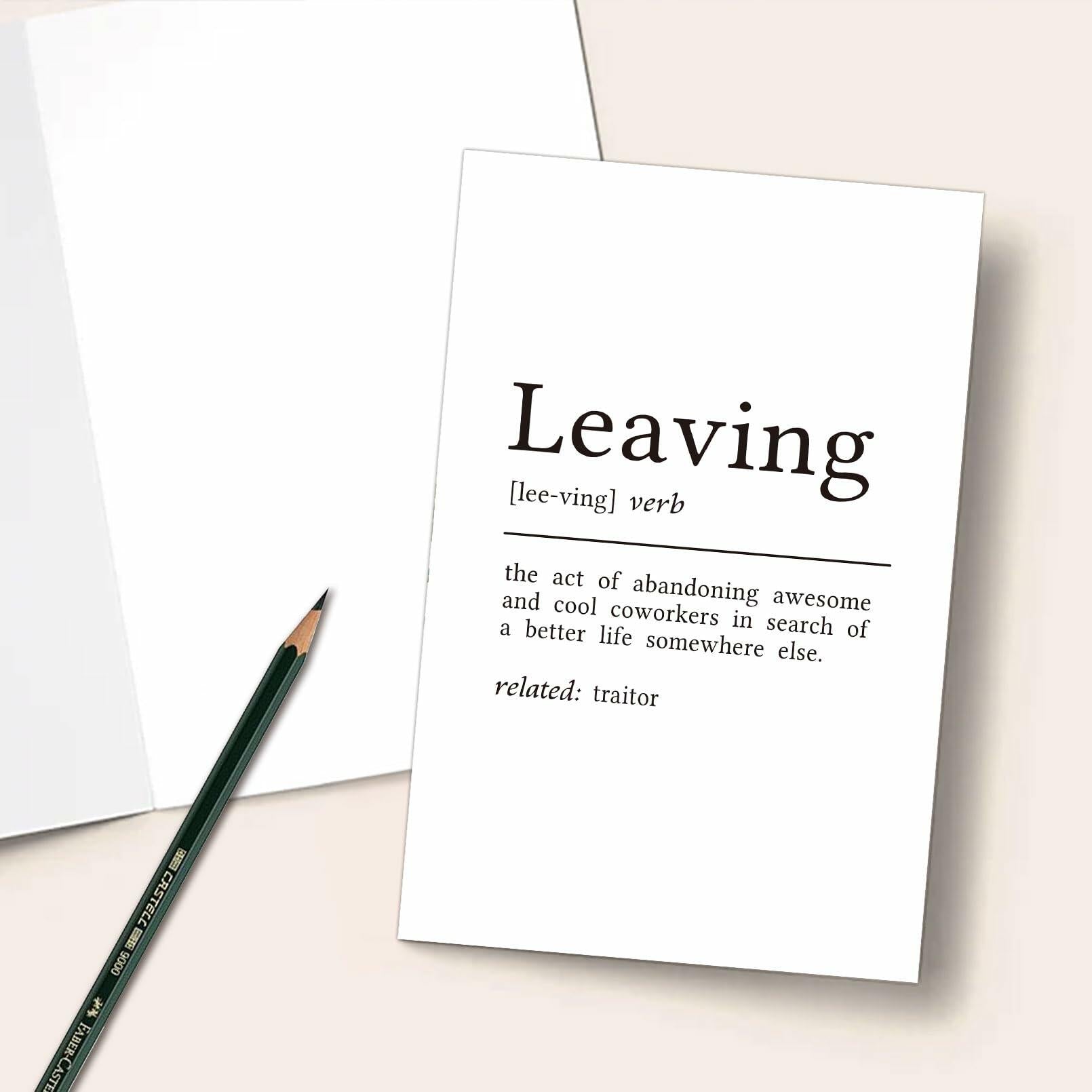Funny Coworker Leaving Card Farewell Goodbye New Job Good Luck for Her Him