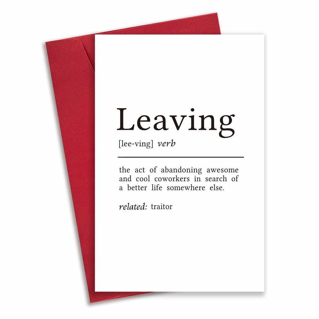 Funny Coworker Leaving Card Farewell Goodbye New Job Good Luck for Her Him