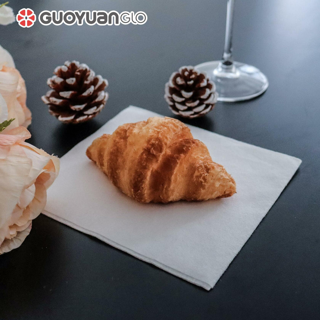 GUOYUANGLO Disposable Linen Feel Lunch Napkins White 11.8x11.8 200 Pack