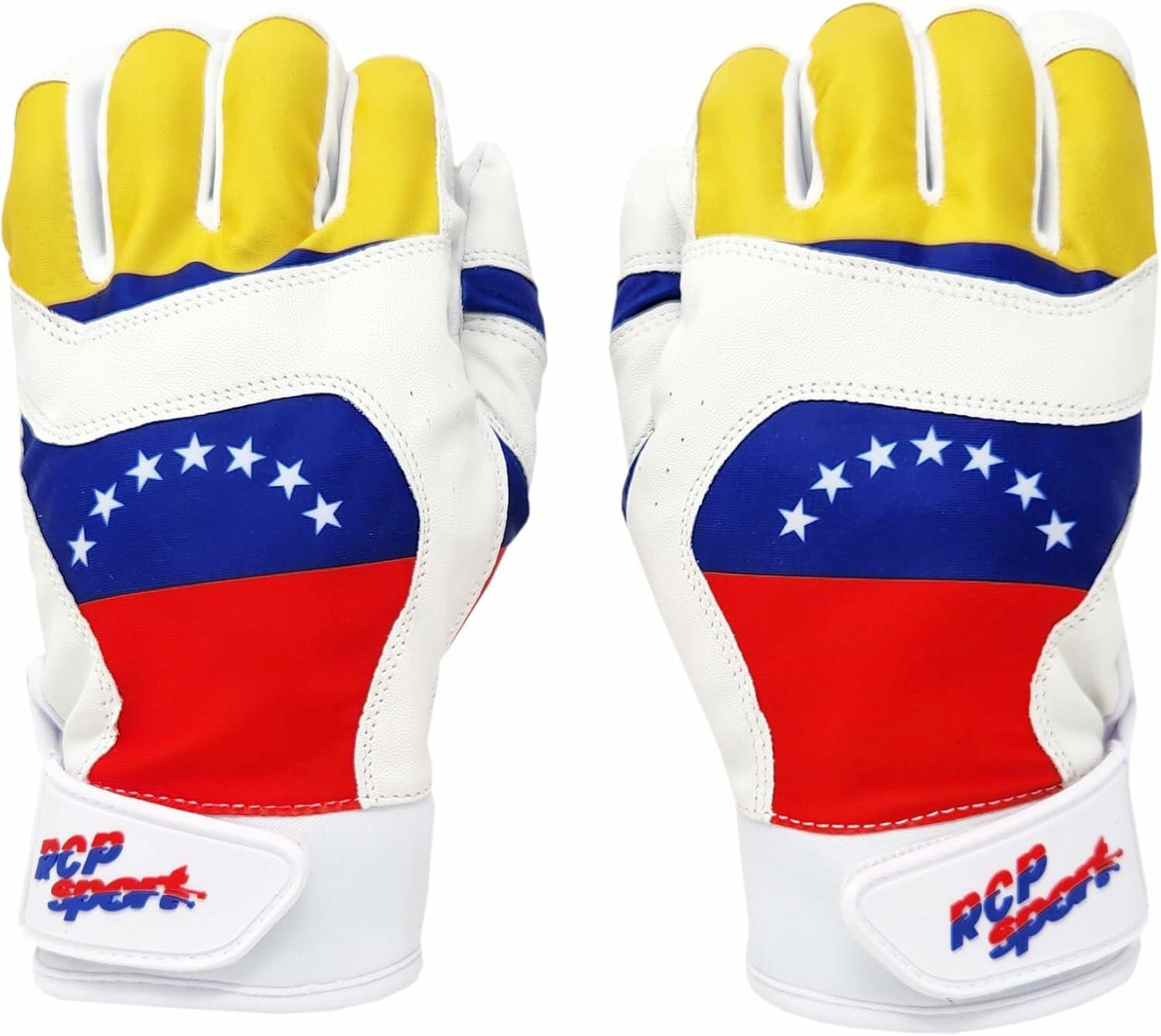 RCP Baseball Softball Batting Gloves Rip Tear Resist White Size L