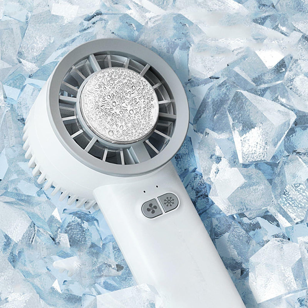 QHQ Ice Cooling Handheld Fan Portable Mini Air Conditioner White 3 Speeds