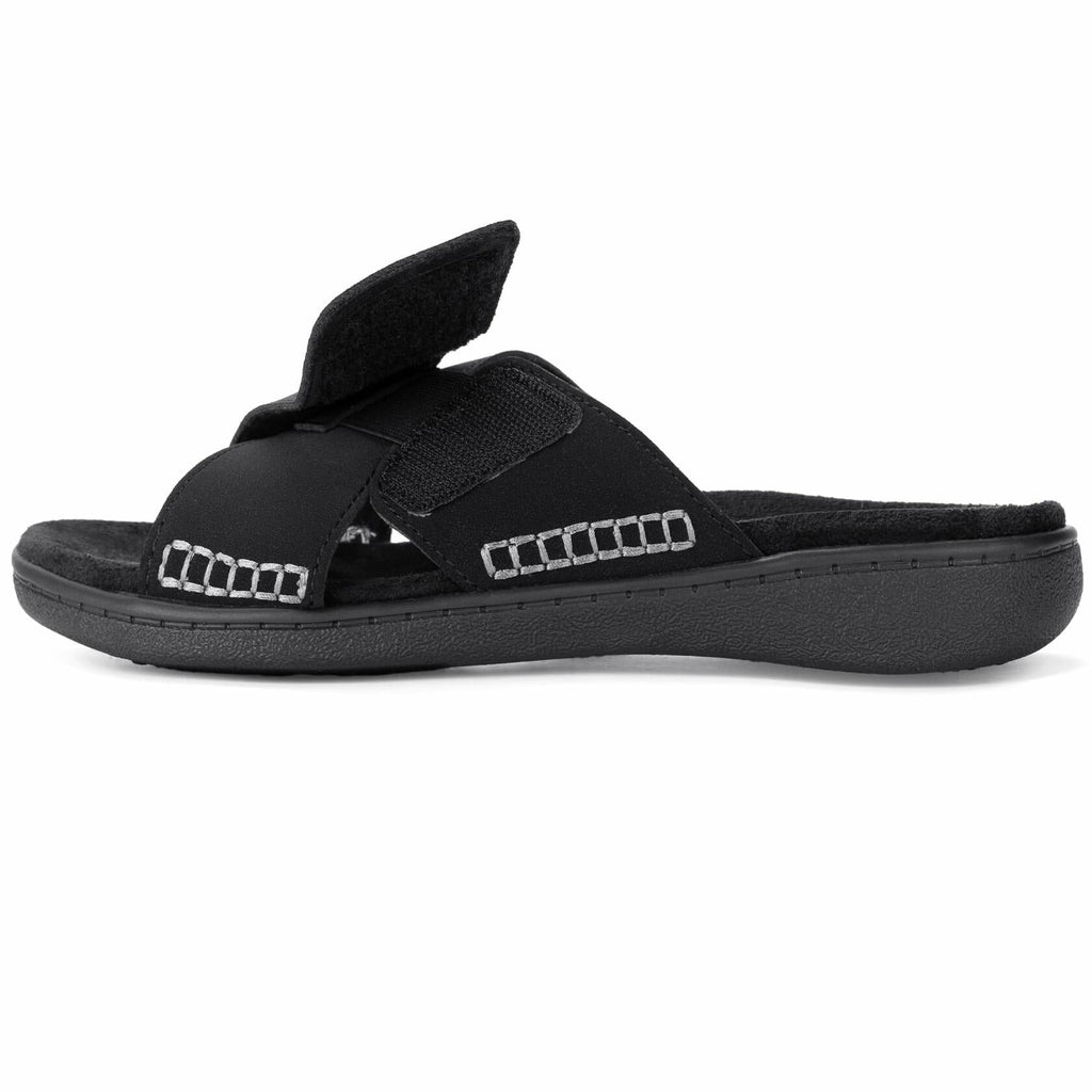 LazyStep Women's Lightweight Adjustable Sandals Arch Support Matte Black Size 9