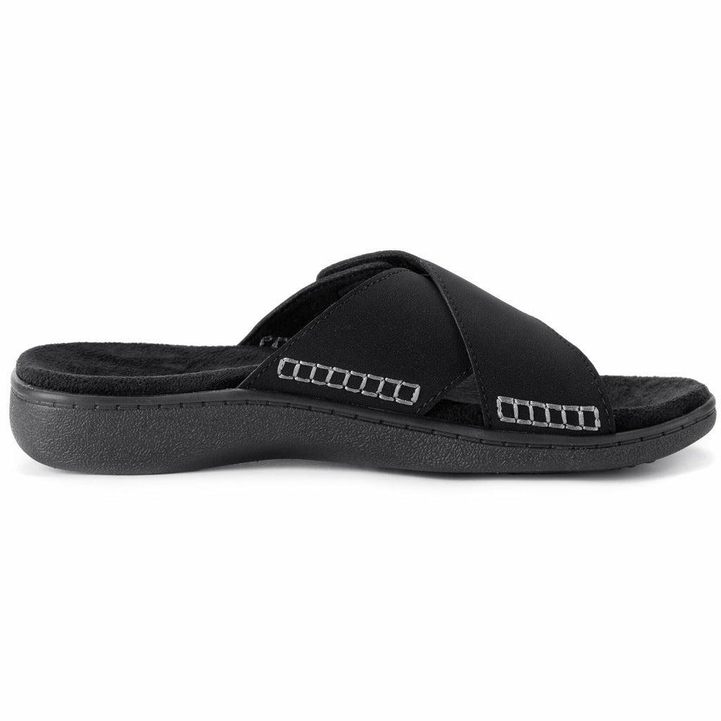 LazyStep Women's Lightweight Adjustable Sandals Arch Support Matte Black Size 9