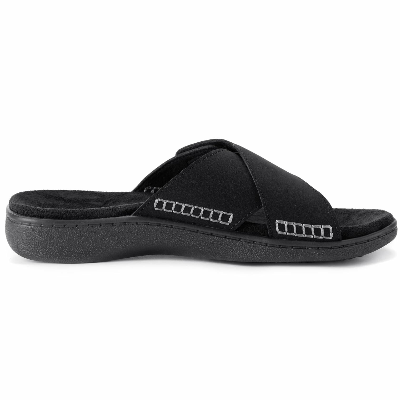 LazyStep Women's Lightweight Adjustable Sandals Arch Support Matte Black Size 9