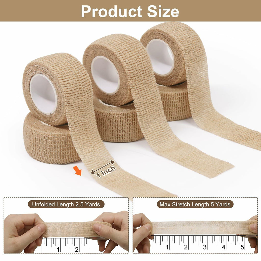 ForTomorrow 1in Skin Self Adhesive Cohesive Athletic Bandage Wrap 16 Rolls